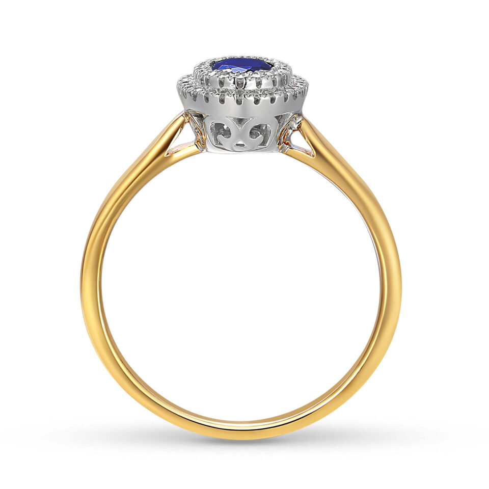 pierscionek zloty z szafirem i diamentami ADIAMO 87497RywsaPI