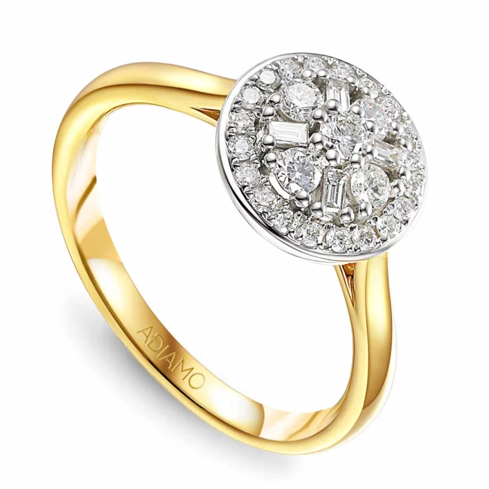 Złoty pierścionek z diamentami