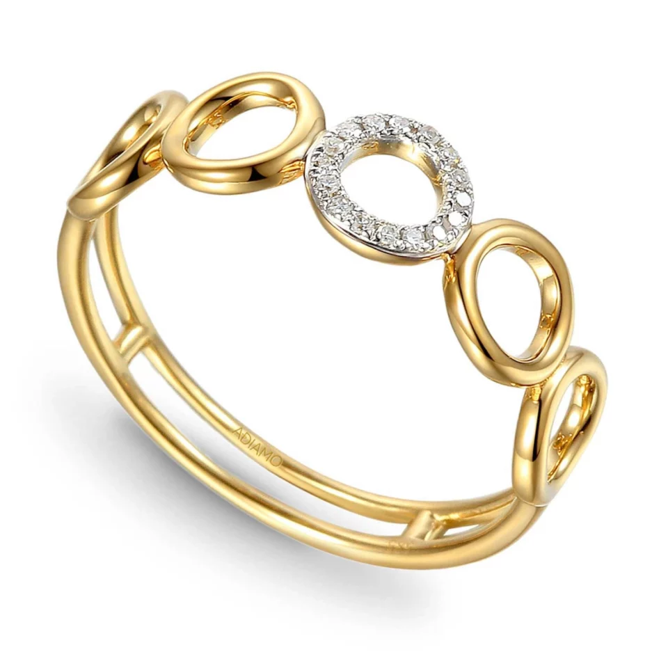 Obrączkowy pierścionek z diamentami