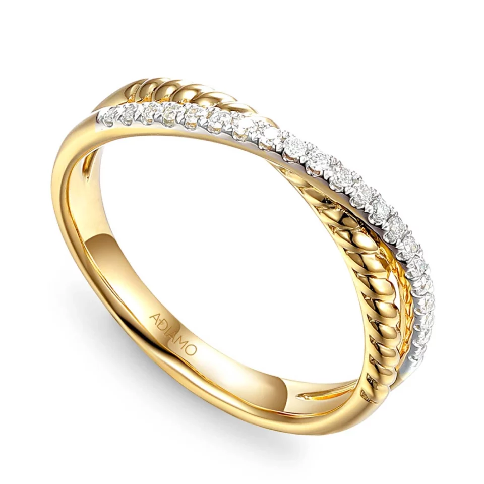 Złoty pierścionek z diamentami