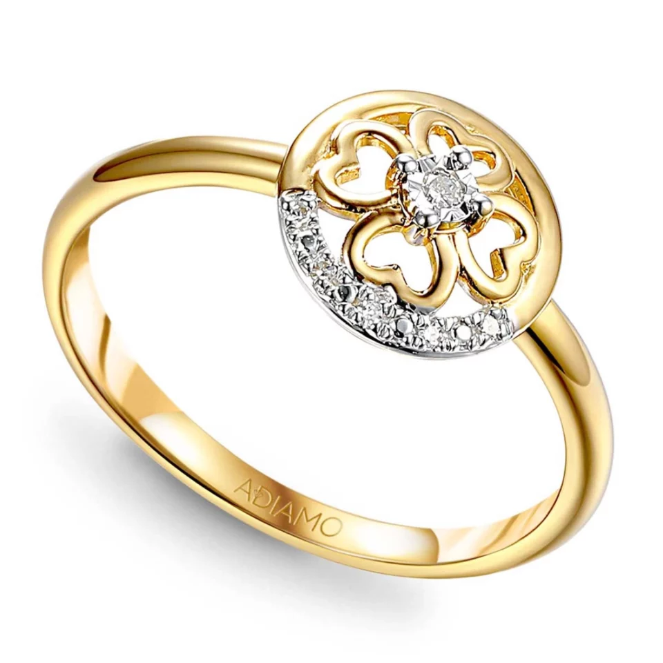 Złoty pierścionek z diamentami