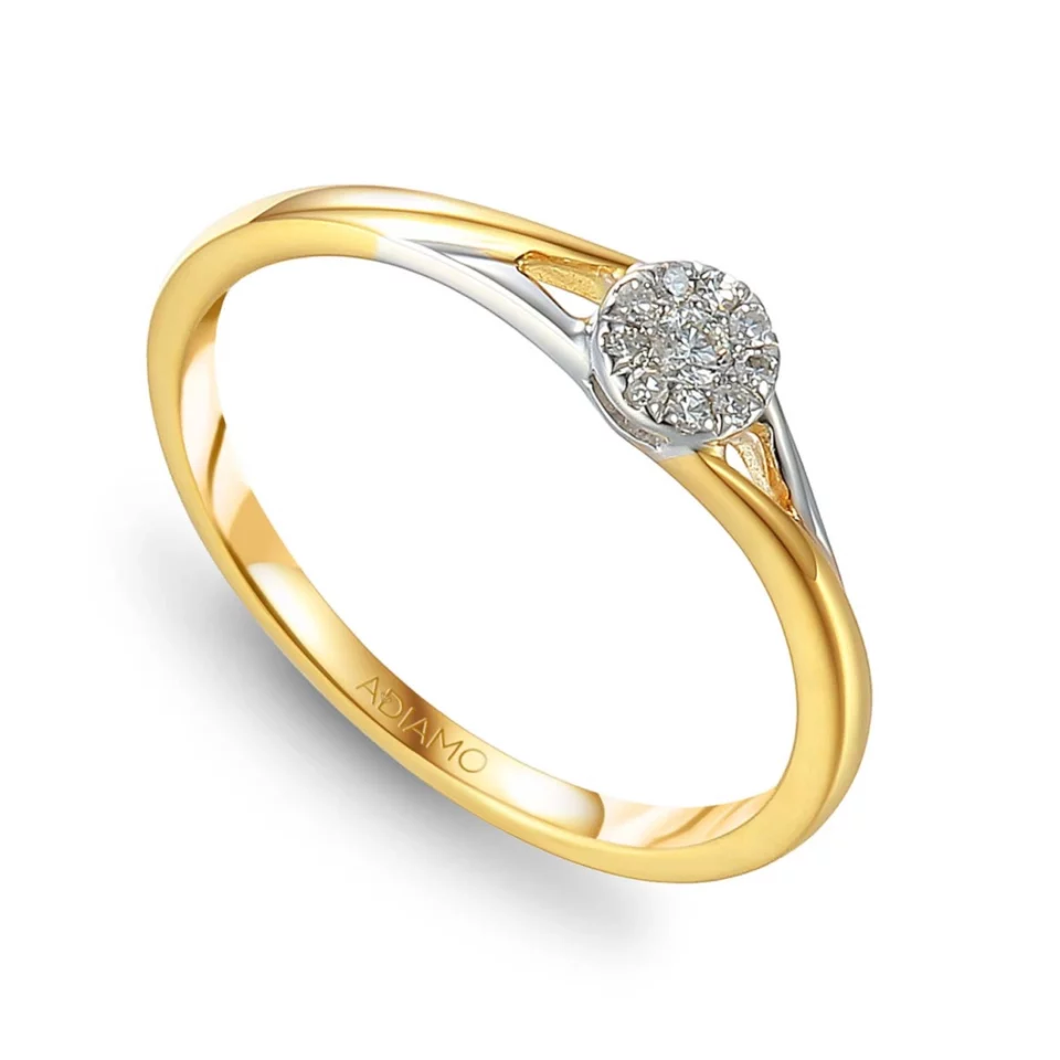 Złoty pierścionek z diamentami