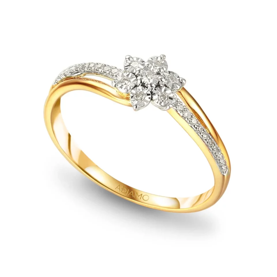 Złoty pierścionek z diamentami