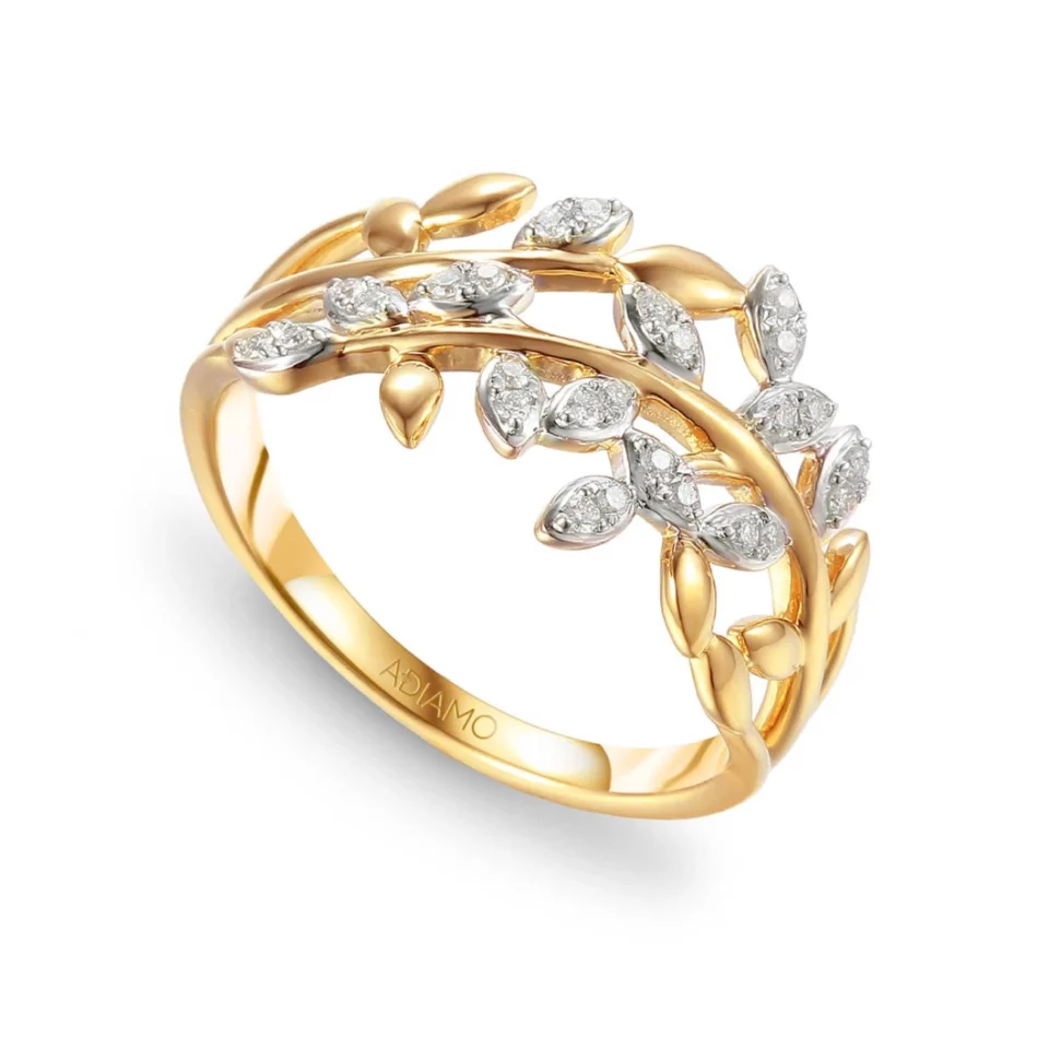 Złoty pierścionek z diamentami