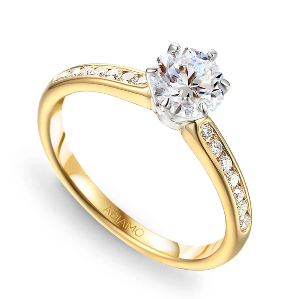 ZŁOTY PIERŚCIONEK Z DIAMENTAMI