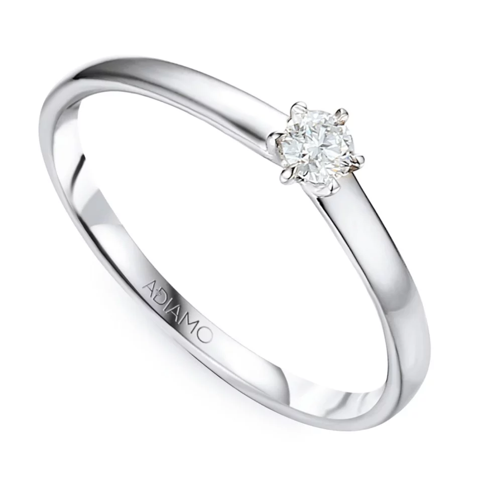 Pierścionek z białego złota z diamentem