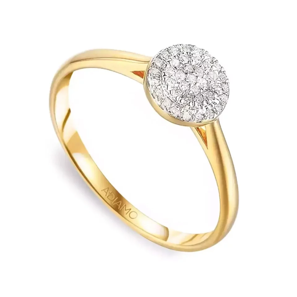 Złoty pierścionek z diamentami