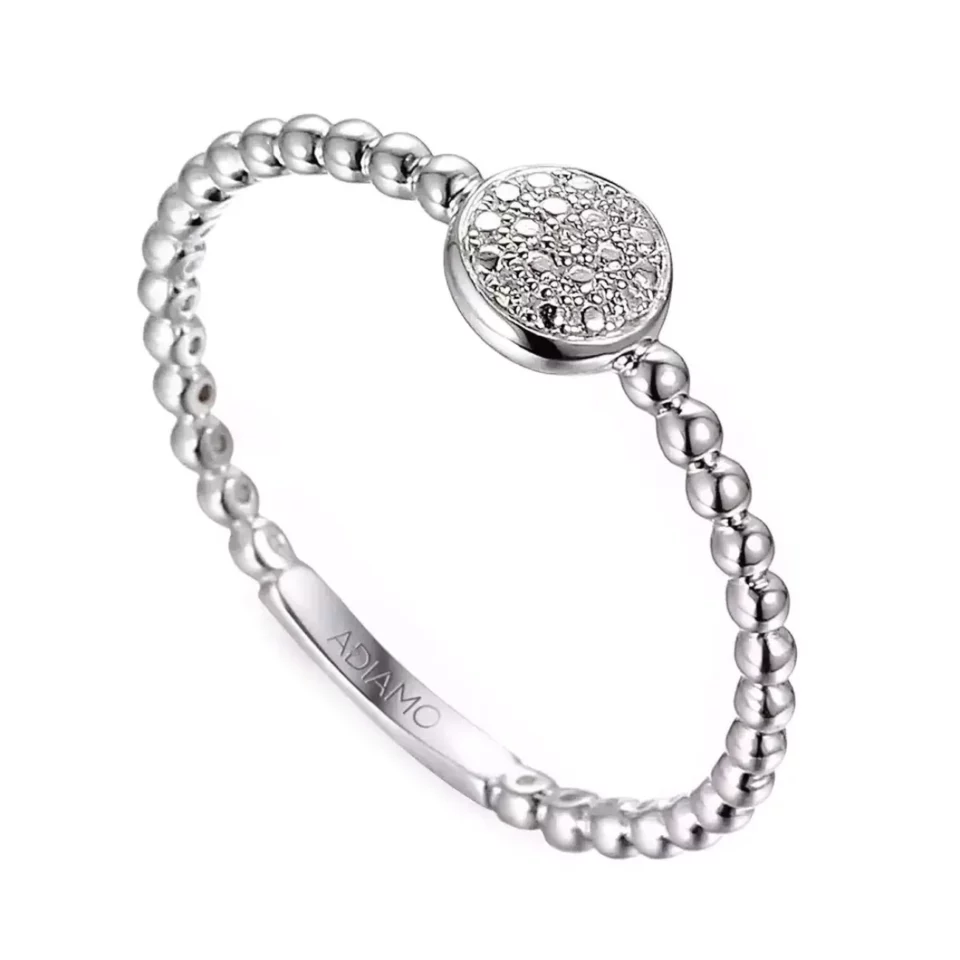 Pierścionek z białego złota z diamentami