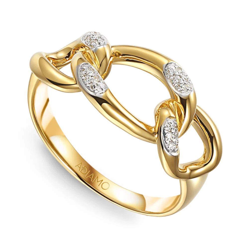 Pierścionek pancerka z diamentami