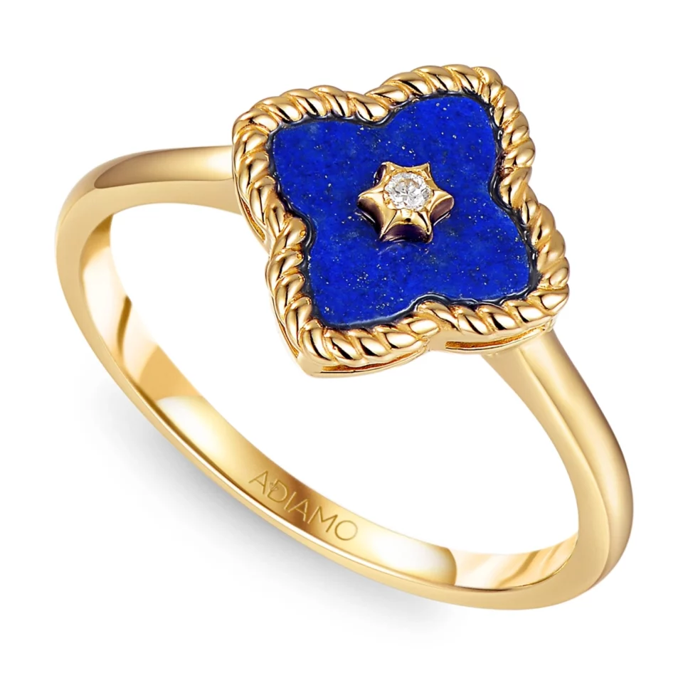 Pierścionek z lapis lazuli i diamentem