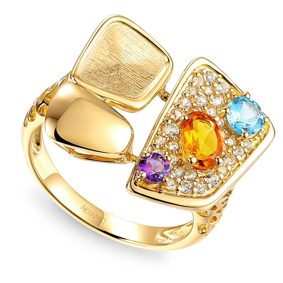 Pierścionek z kolorowymi kamieniami