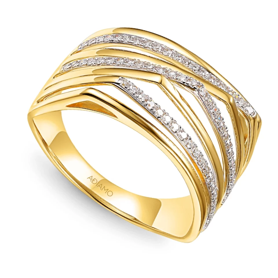 Obrączkowy pierścionek z diamentami