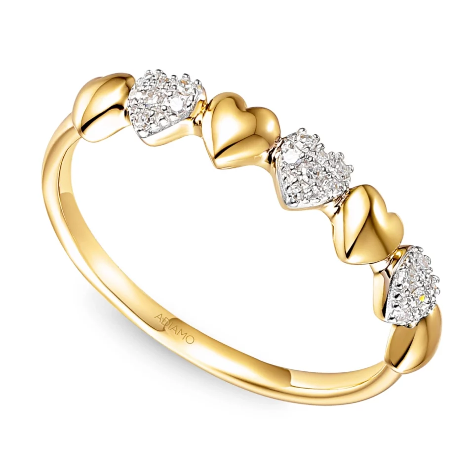 Złoty pierścionek z diamentami