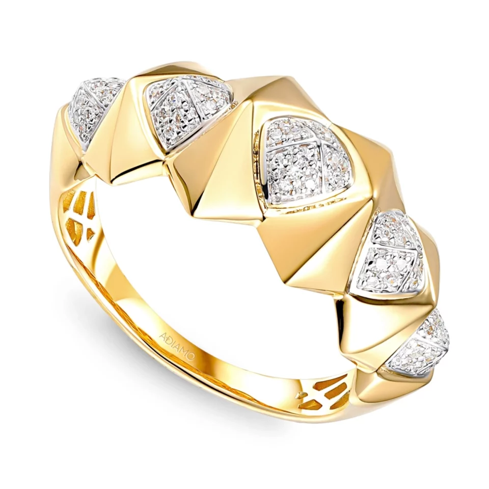 Złoty pierścionek z diamentami