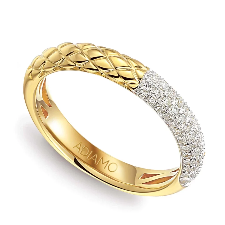 Złoty pierścionek z diamentami