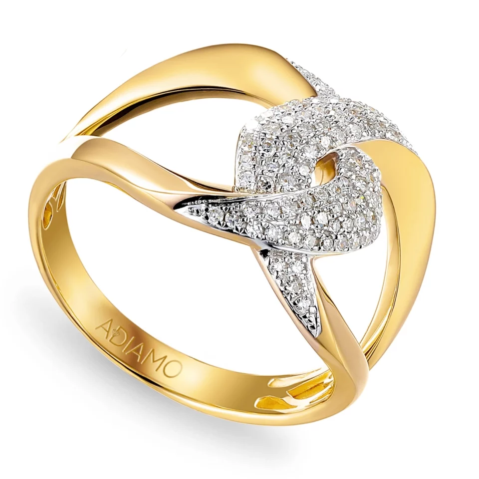 Złoty pierścionek z diamentami