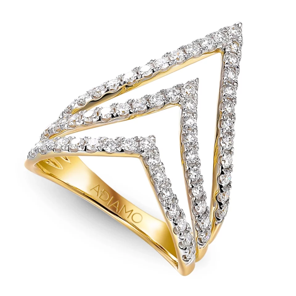 Pierścionek z diamentami laboratoryjnymi