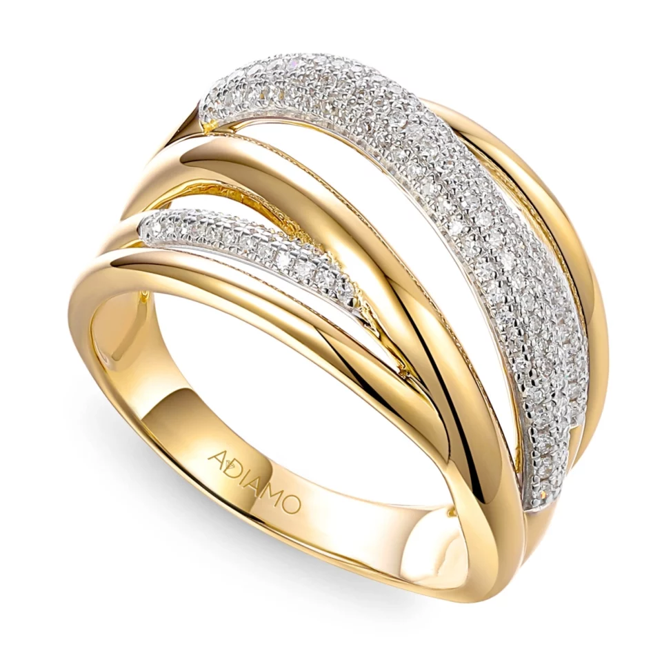 Złoty pierścionek z diamentami