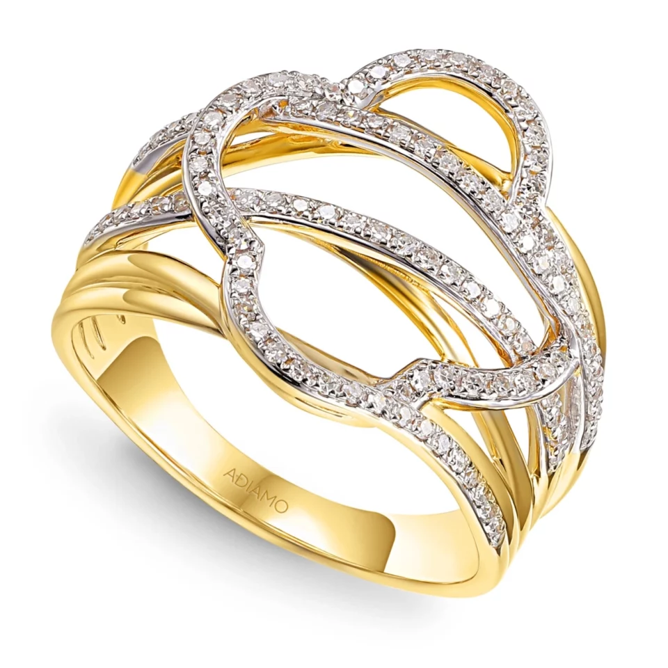 Złoty pierścionek z diamentami