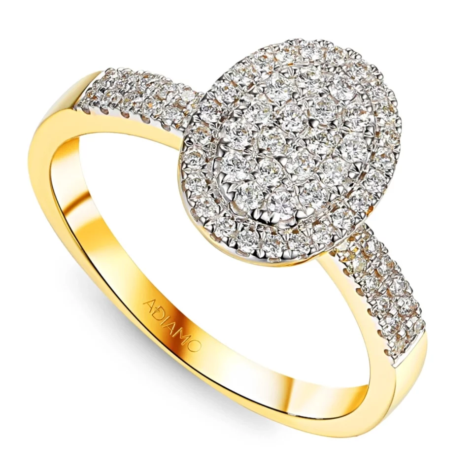 Złoty pierścionek z diamentami