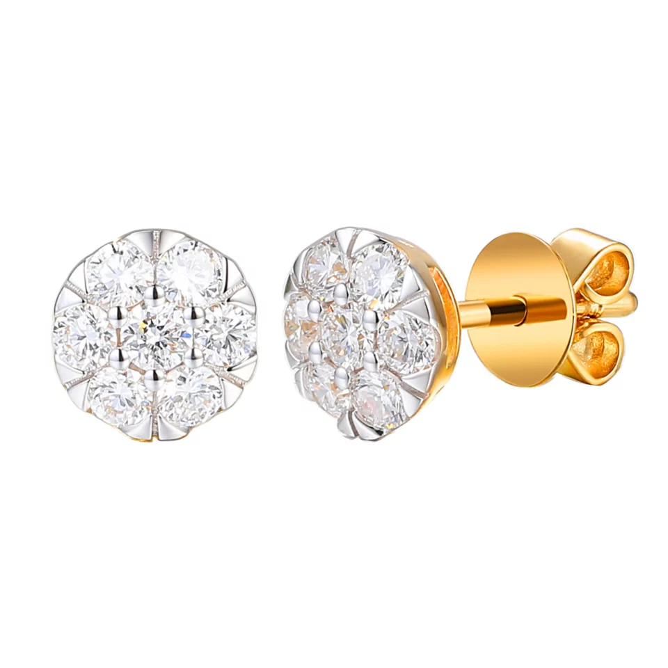 Kolczyki z żółtego złota z diamentami laboratoryjnymi  - 0,51ct